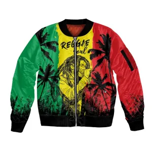 Reggae Soul B.Marley Personalized Sleeve Zip Bomber Jacket Tropical Grunge LT7