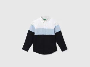 Regular Fit Spread Collar Colorblock Shirts