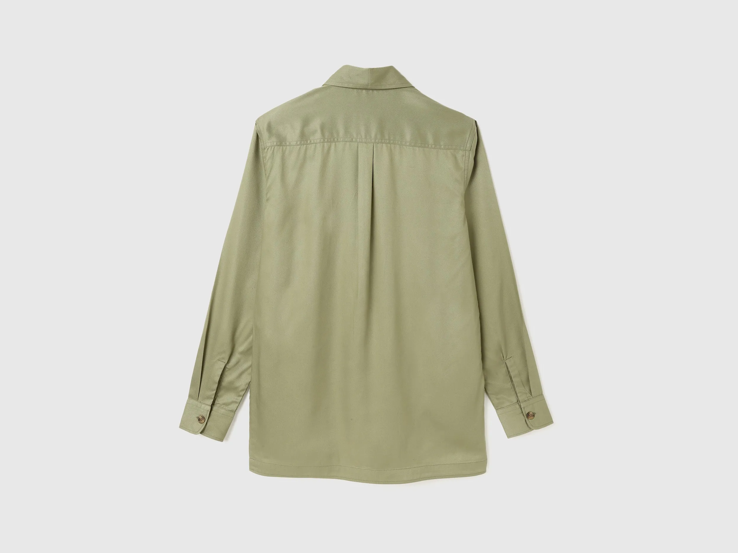 Regular Fit Spread Collar Solid Shacket