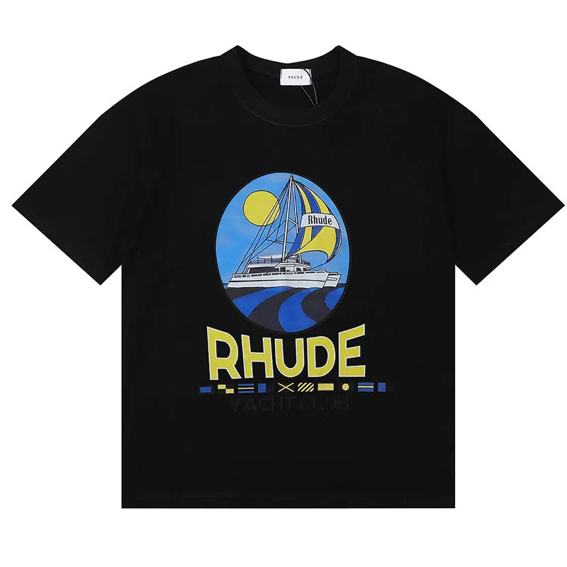 RHUDE Yacht Club Logo-Print Cotton-Jersey T-Shirts
