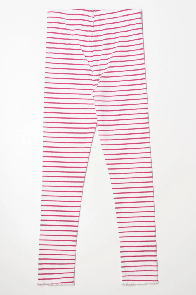 Rib Stripe Legging Pink