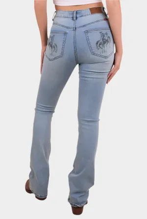 Ringers Western Penny Rodeo Womens High Rise Bootleg Jean - Vintage Light Blue