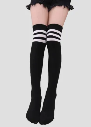 Ro Rox Referee Socks - Striped Gothic Tights Knee-High Style