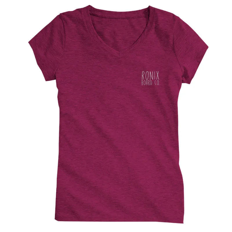 Ronix Women's Signature V-Neck T-Shirt - Maroon Heather
