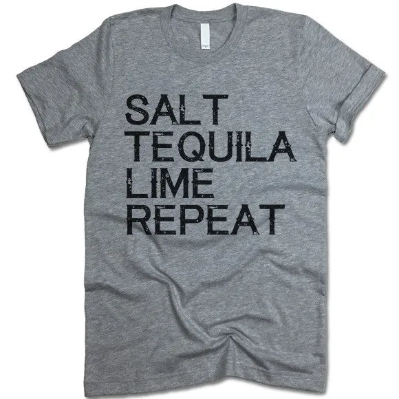 Salt Tequila Lime Repeat T Shirt