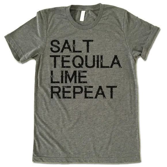 Salt Tequila Lime Repeat T Shirt
