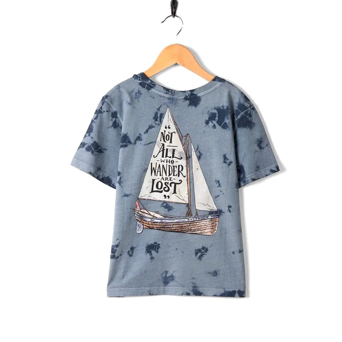 Saltrock Boys Lost Ships T-Shirt Blue Tie Dye