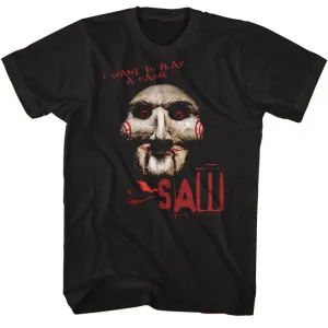 Saw Movie I Want to Play Black Adult T-Shirt