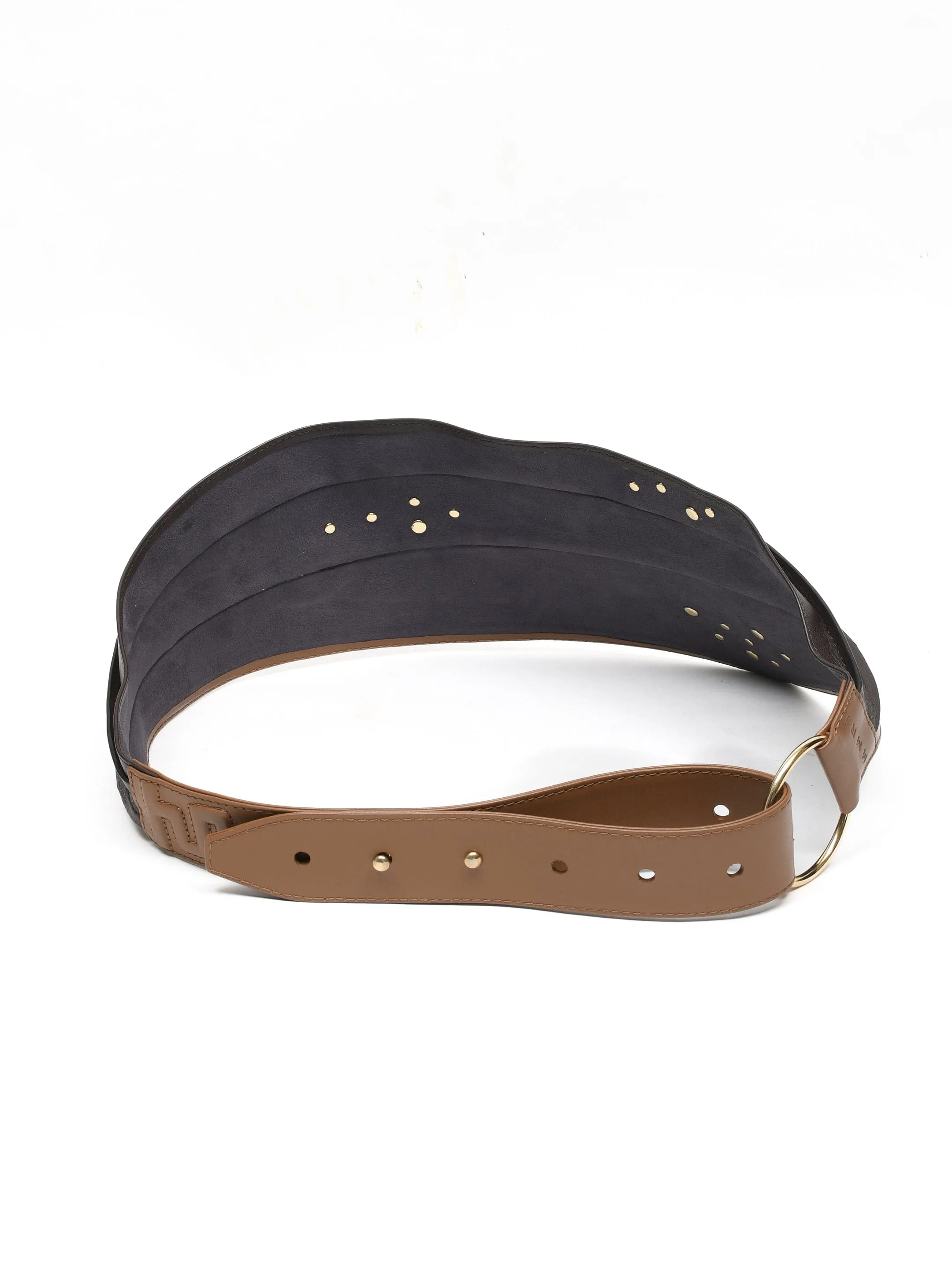 Scarf Belt In Tan And Brown