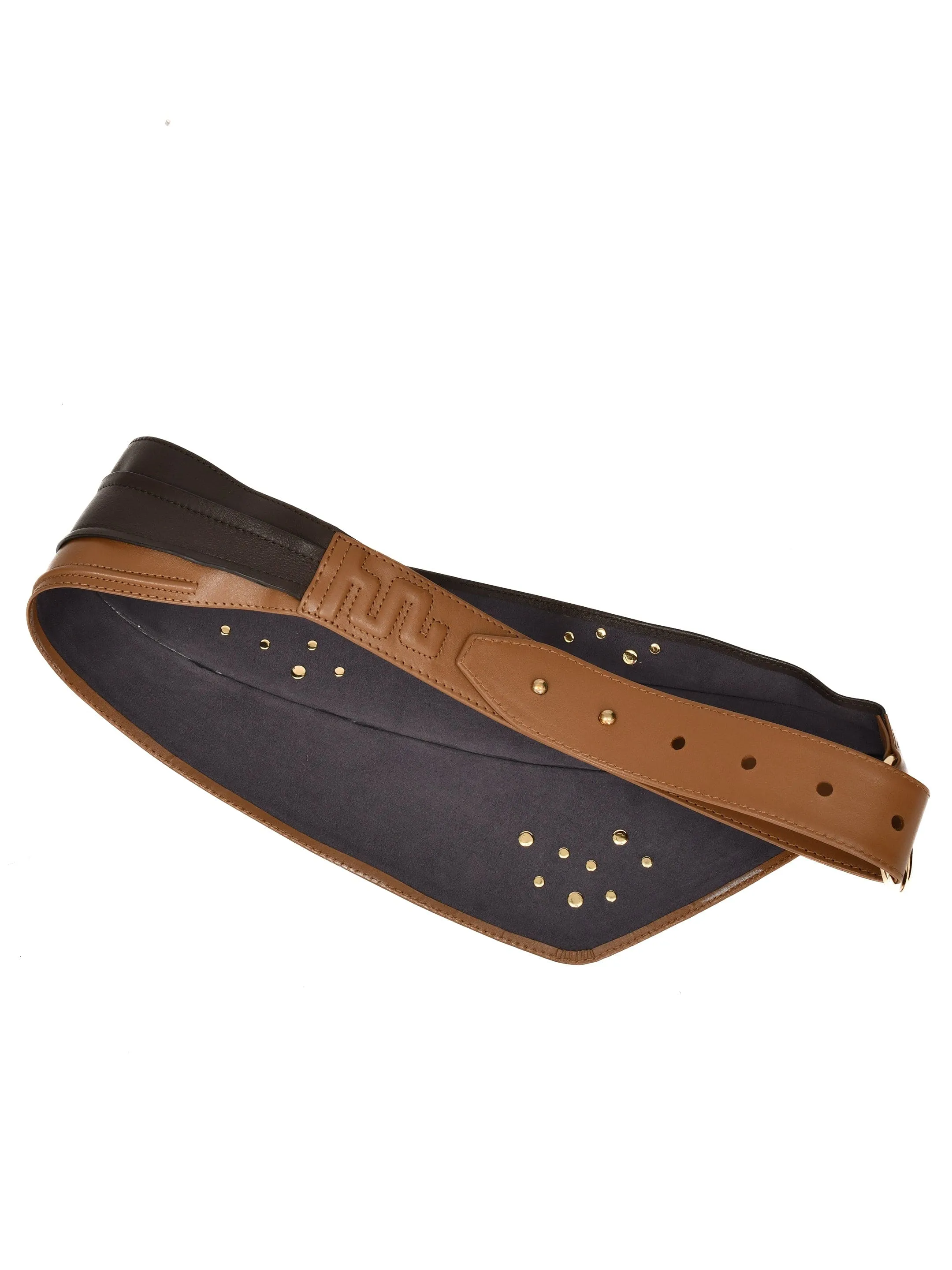Scarf Belt In Tan And Brown