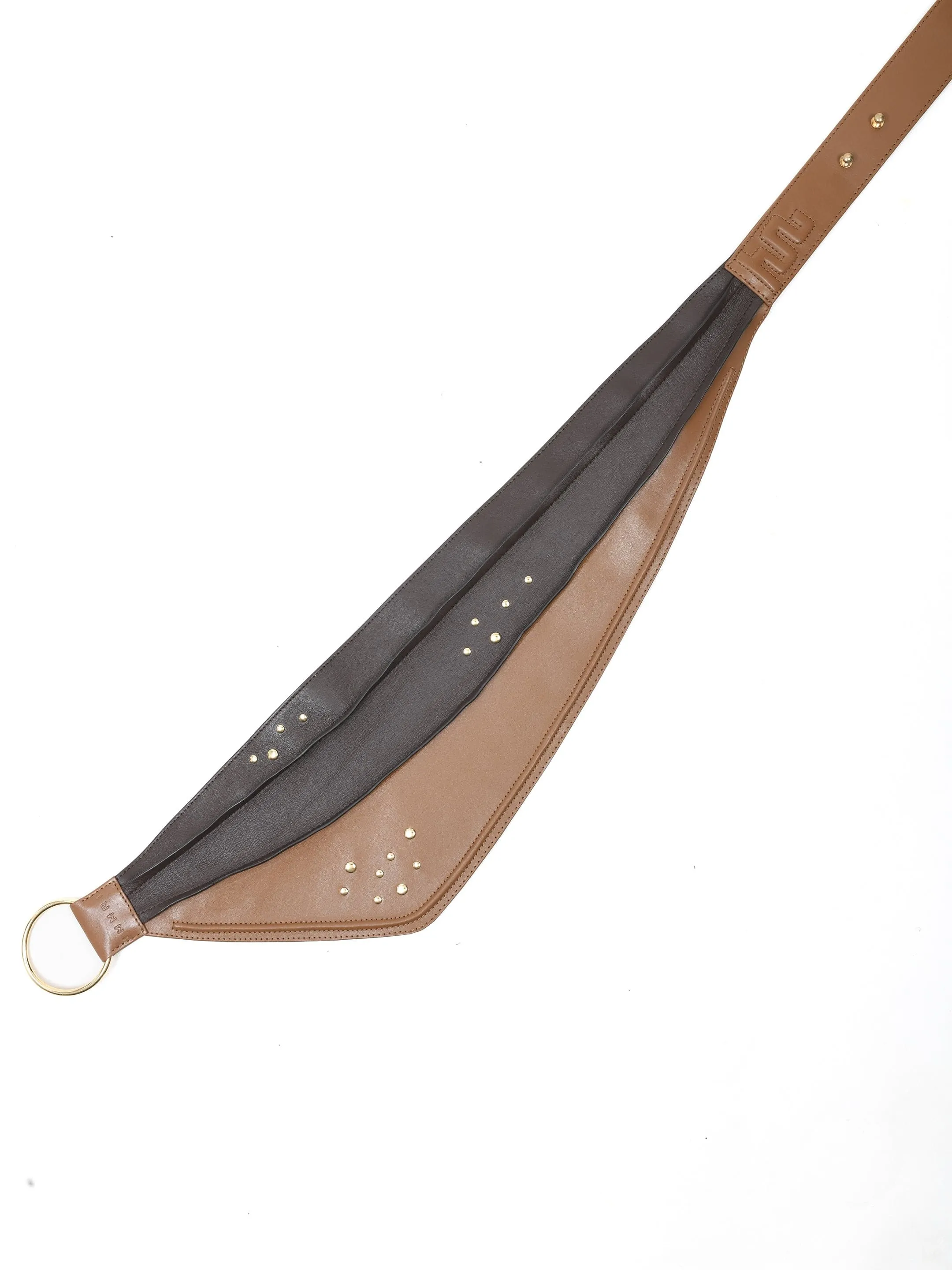 Scarf Belt In Tan And Brown