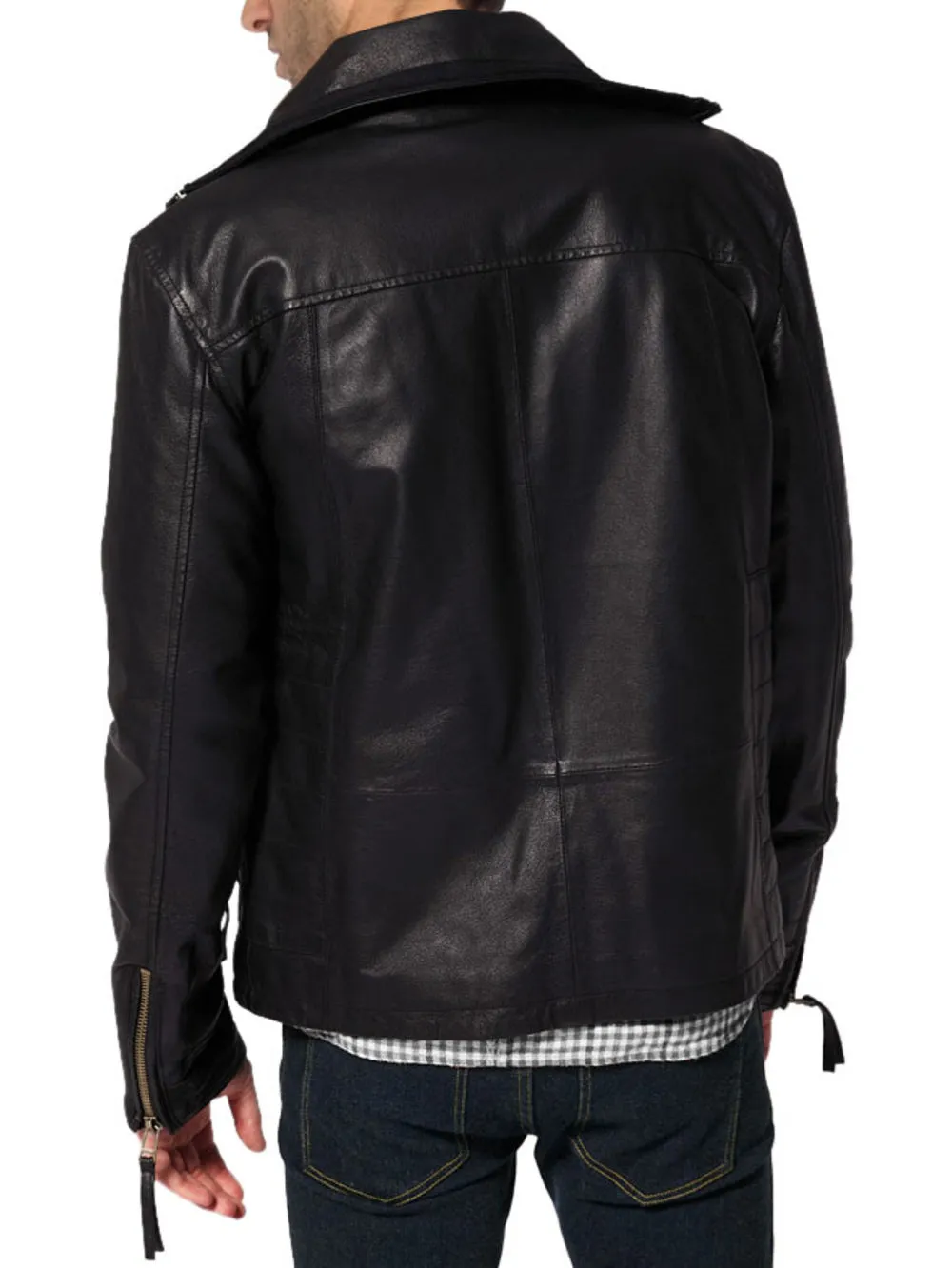 Seam Pocket Charm Leather Jacket