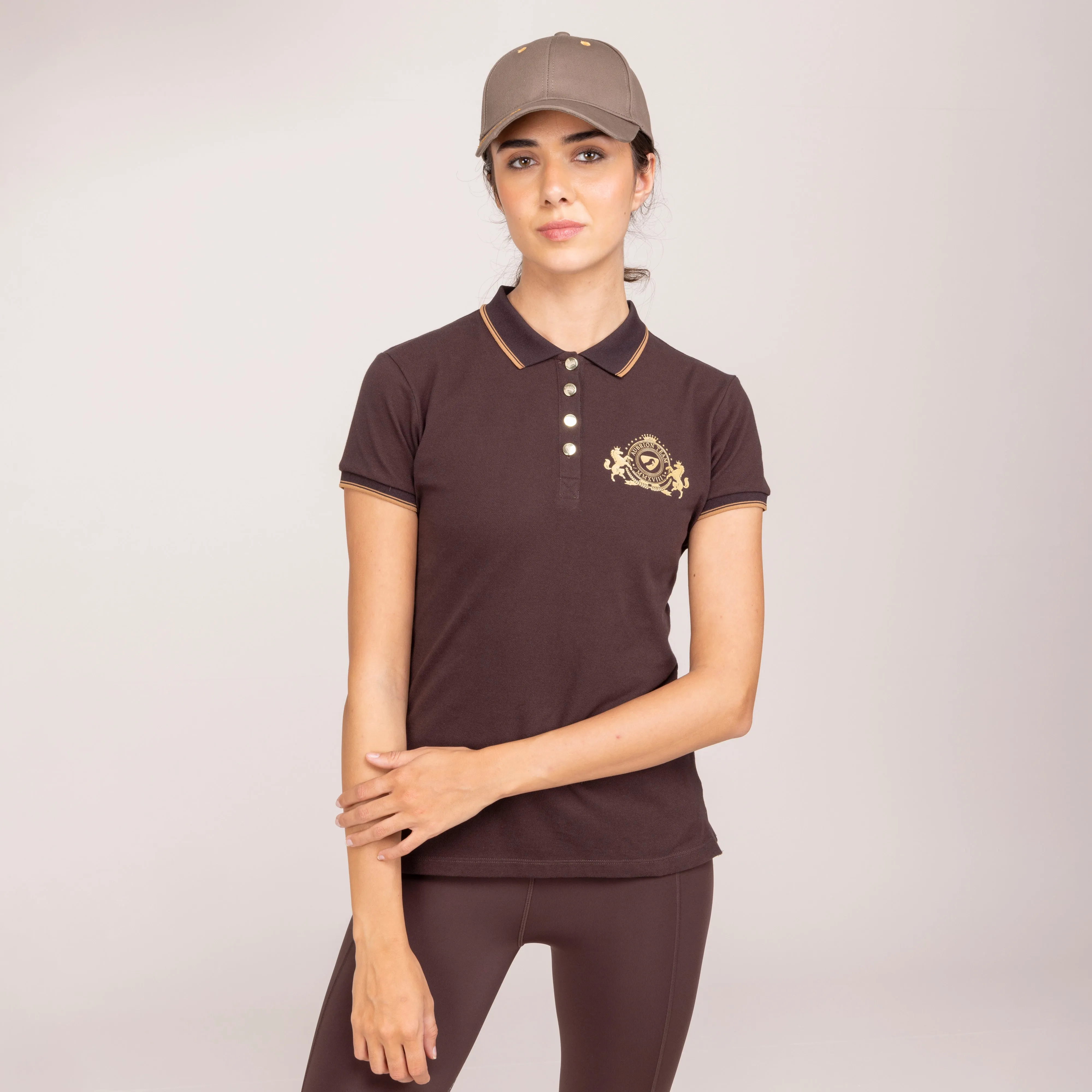 Shires Umber Aubrion Team Short Sleeve Polo