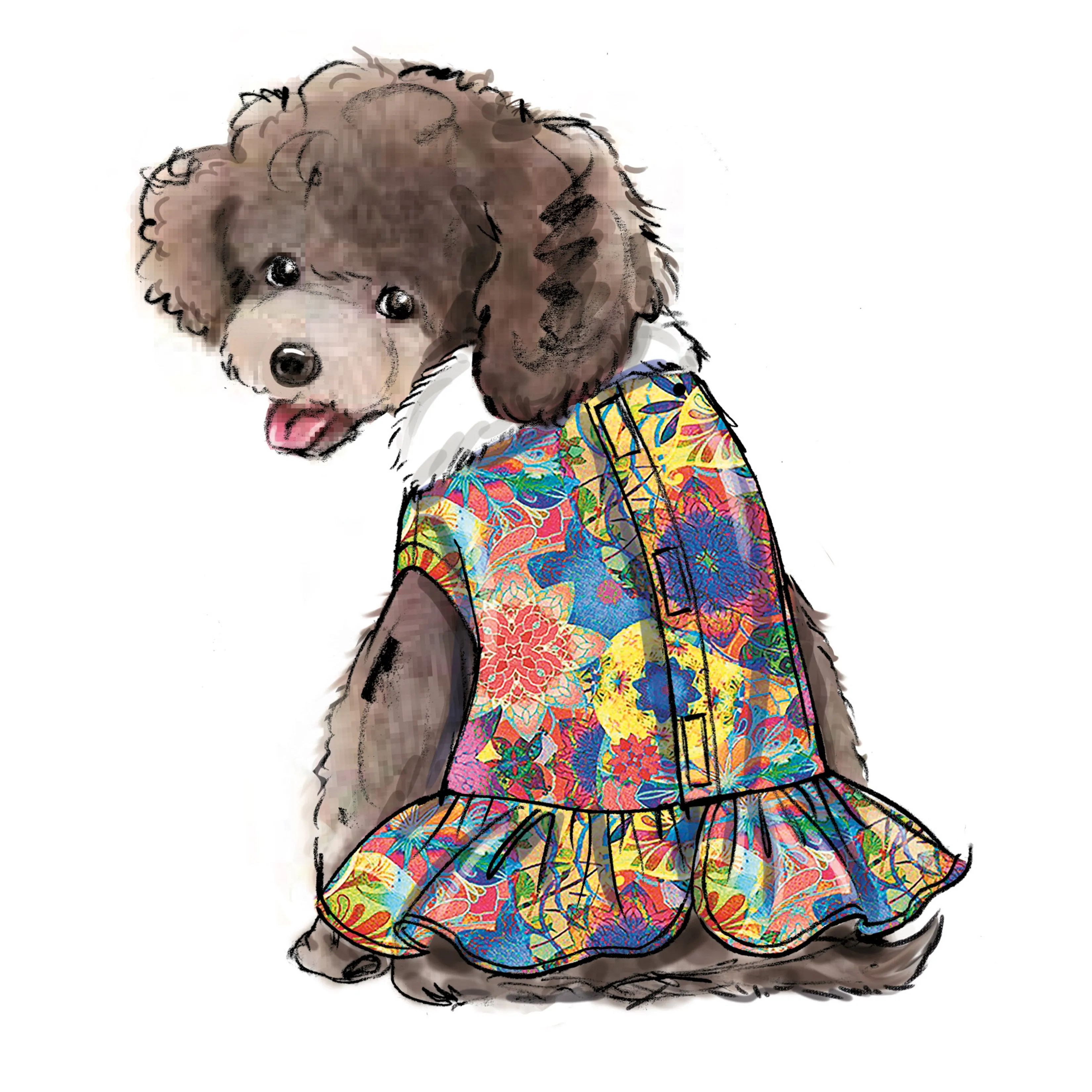 Simplicity Pattern 9663 Pet Coats with Optional Hoods and Cowls in Sizes S-M-L and Adult Cowl