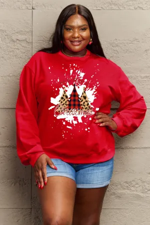 Simply Love Full Size MERRY CHRISTMAS Graphic Sweatshirt (3 Colors)