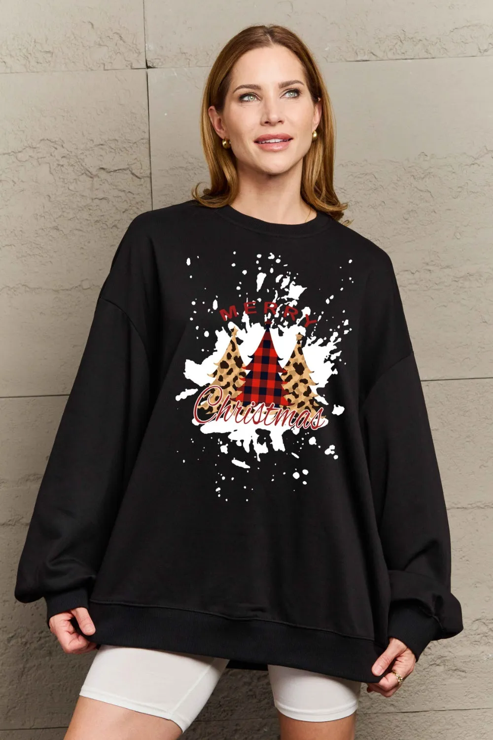 Simply Love Full Size MERRY CHRISTMAS Graphic Sweatshirt (3 Colors)