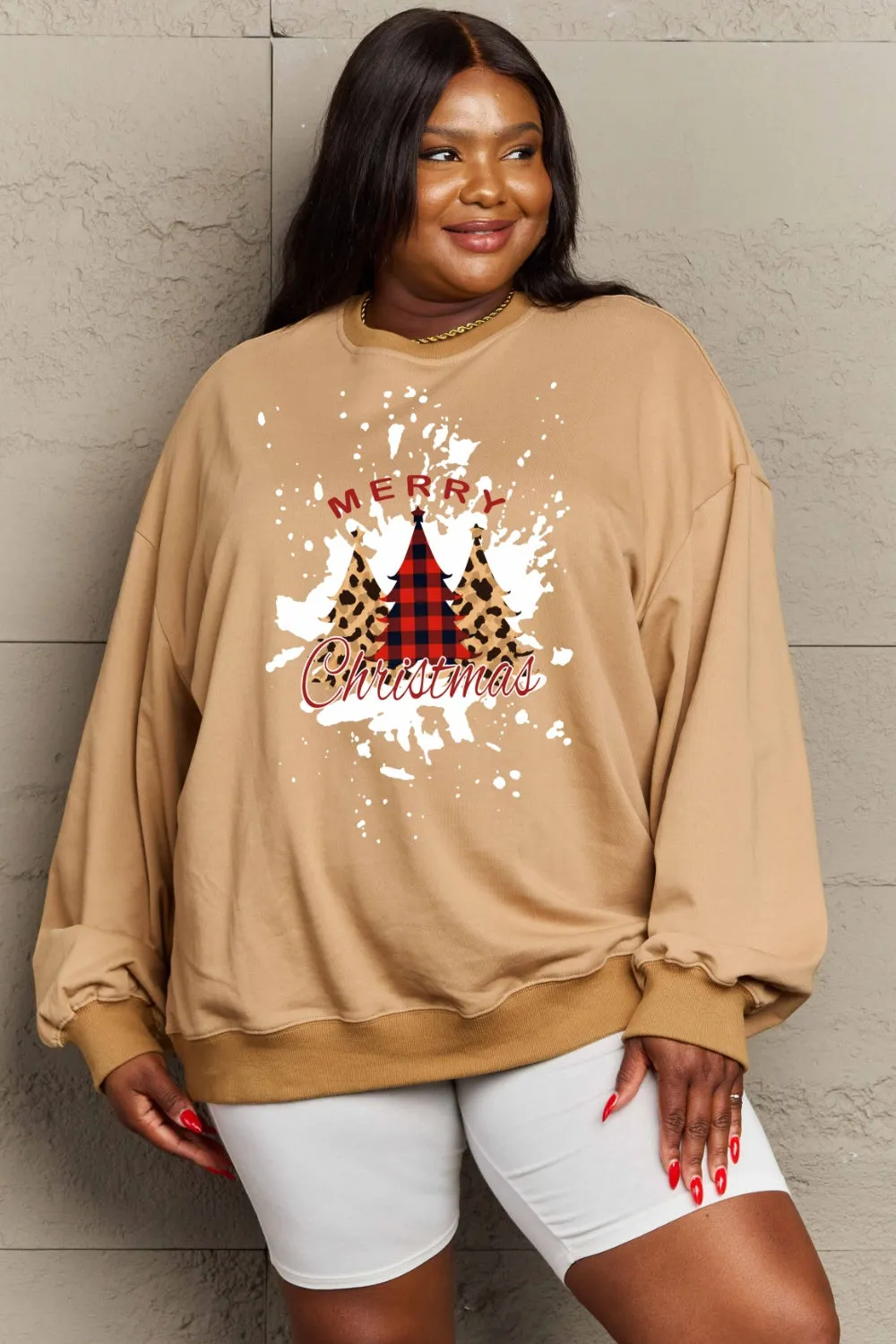 Simply Love Full Size MERRY CHRISTMAS Graphic Sweatshirt (3 Colors)