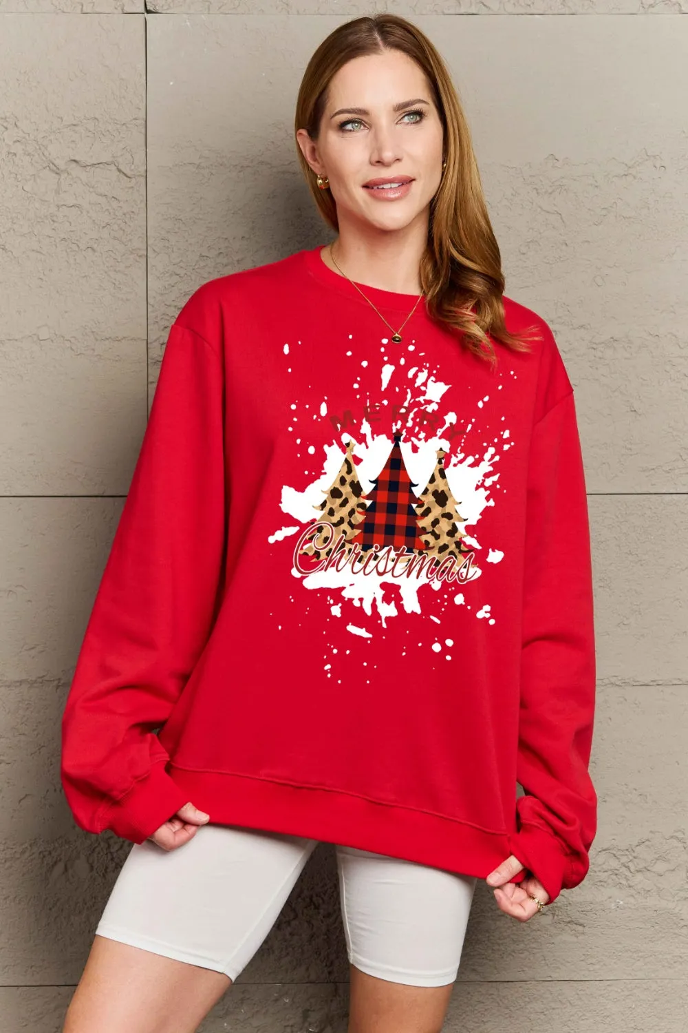 Simply Love Full Size MERRY CHRISTMAS Graphic Sweatshirt (3 Colors)