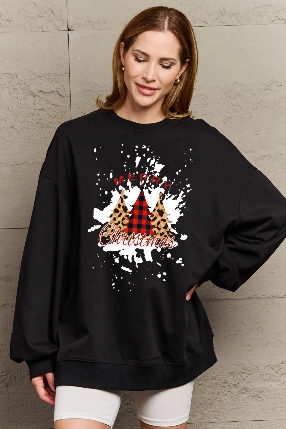 Simply Love Full Size MERRY CHRISTMAS Graphic Sweatshirt (3 Colors)