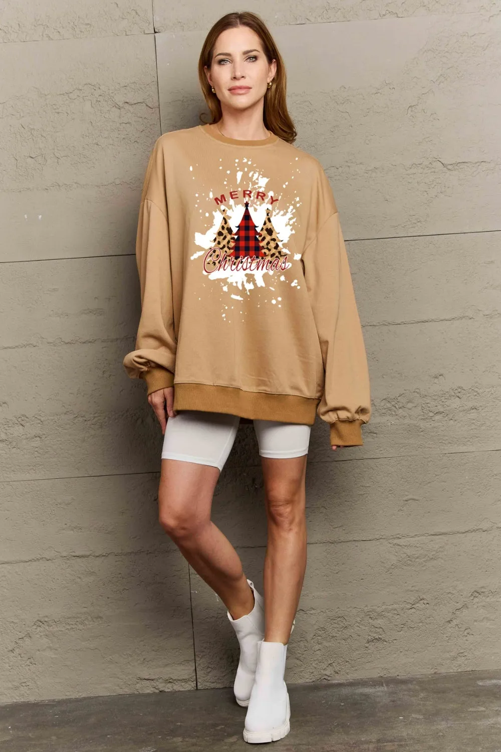 Simply Love Full Size MERRY CHRISTMAS Graphic Sweatshirt (3 Colors)
