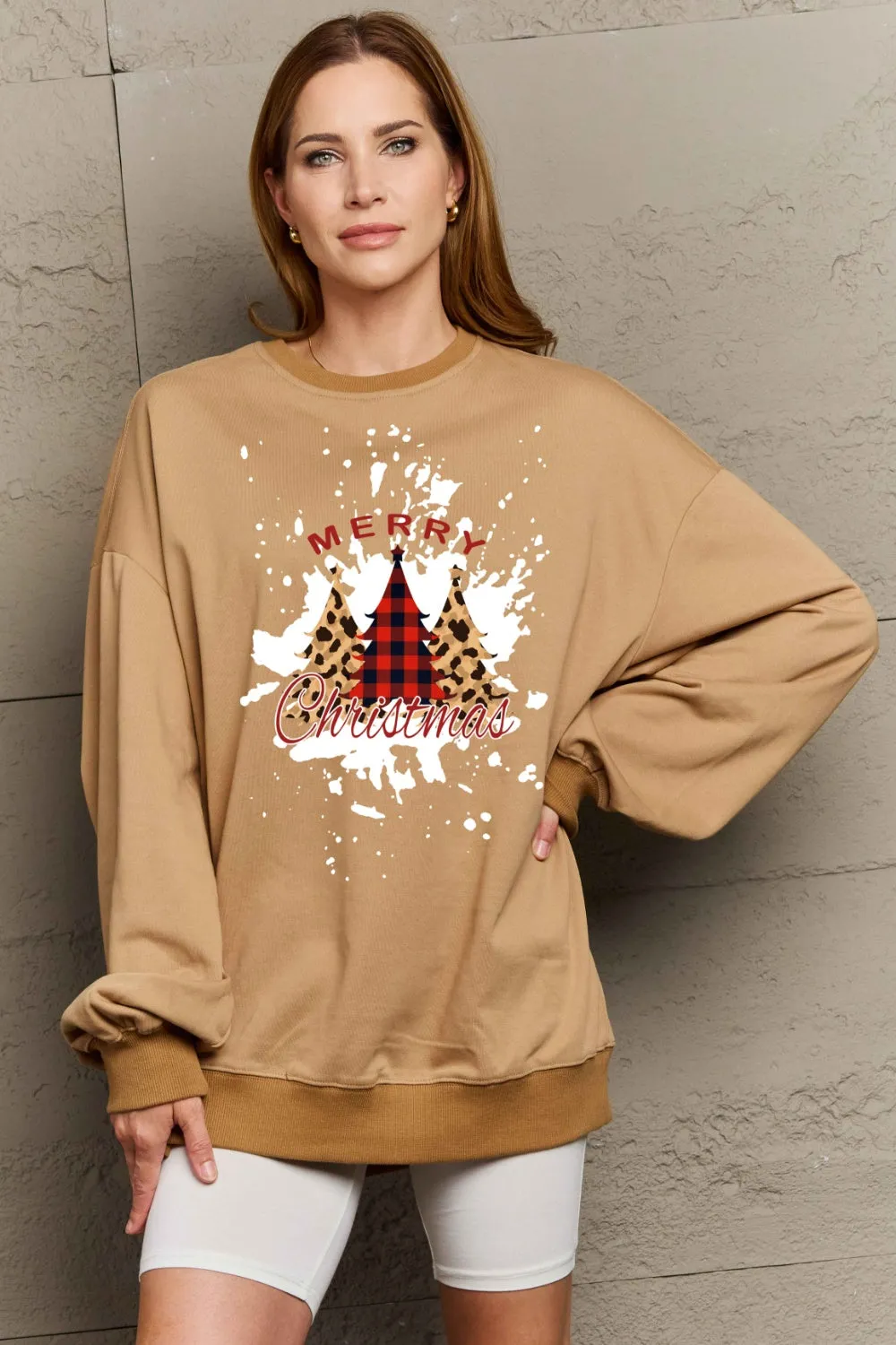 Simply Love Full Size MERRY CHRISTMAS Graphic Sweatshirt (3 Colors)
