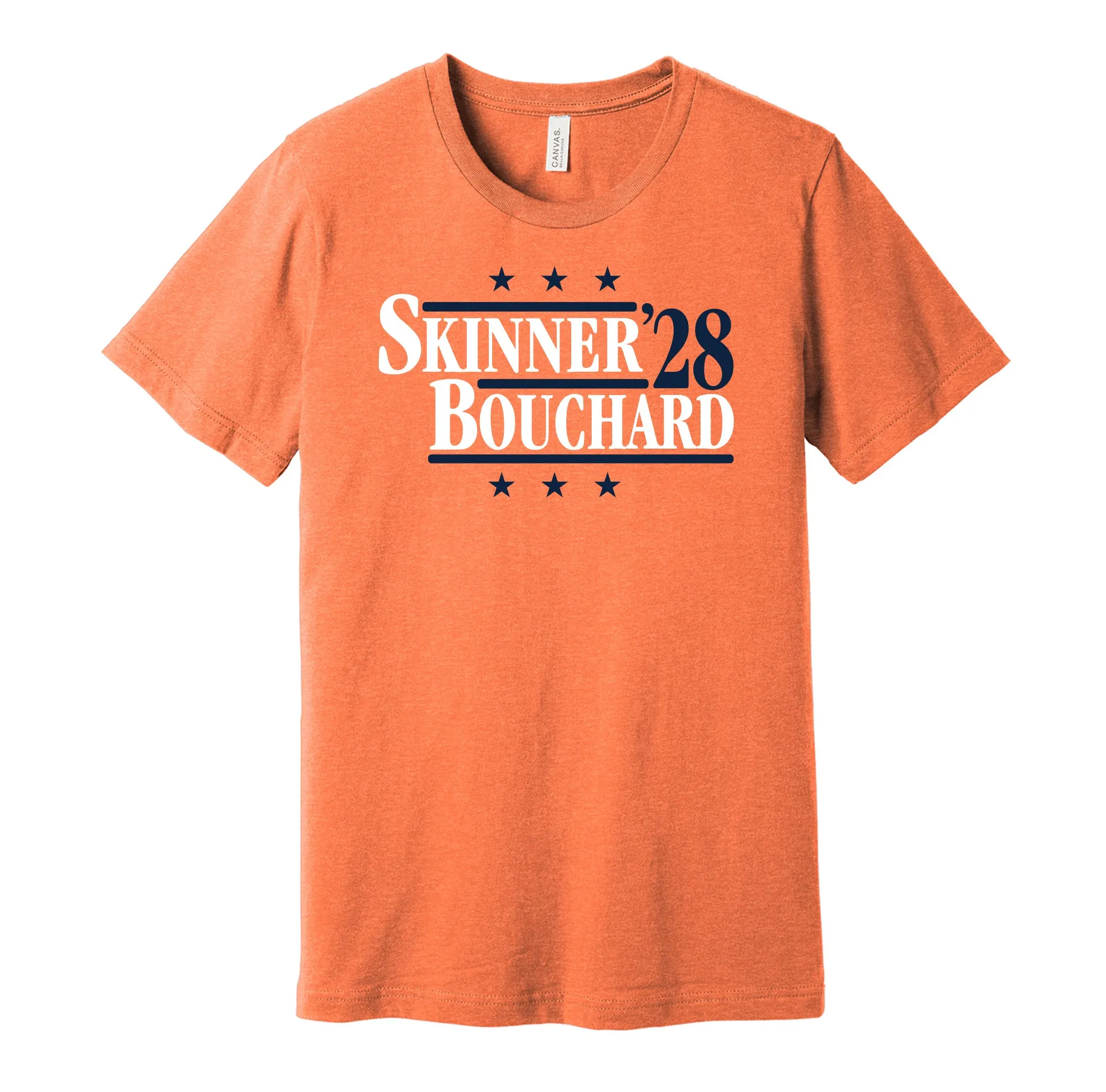 Skinner & Bouchard '28 - Edmonton Hockey Political Campaign Parody T-Shirt - Hyper Than Hype Shirts
