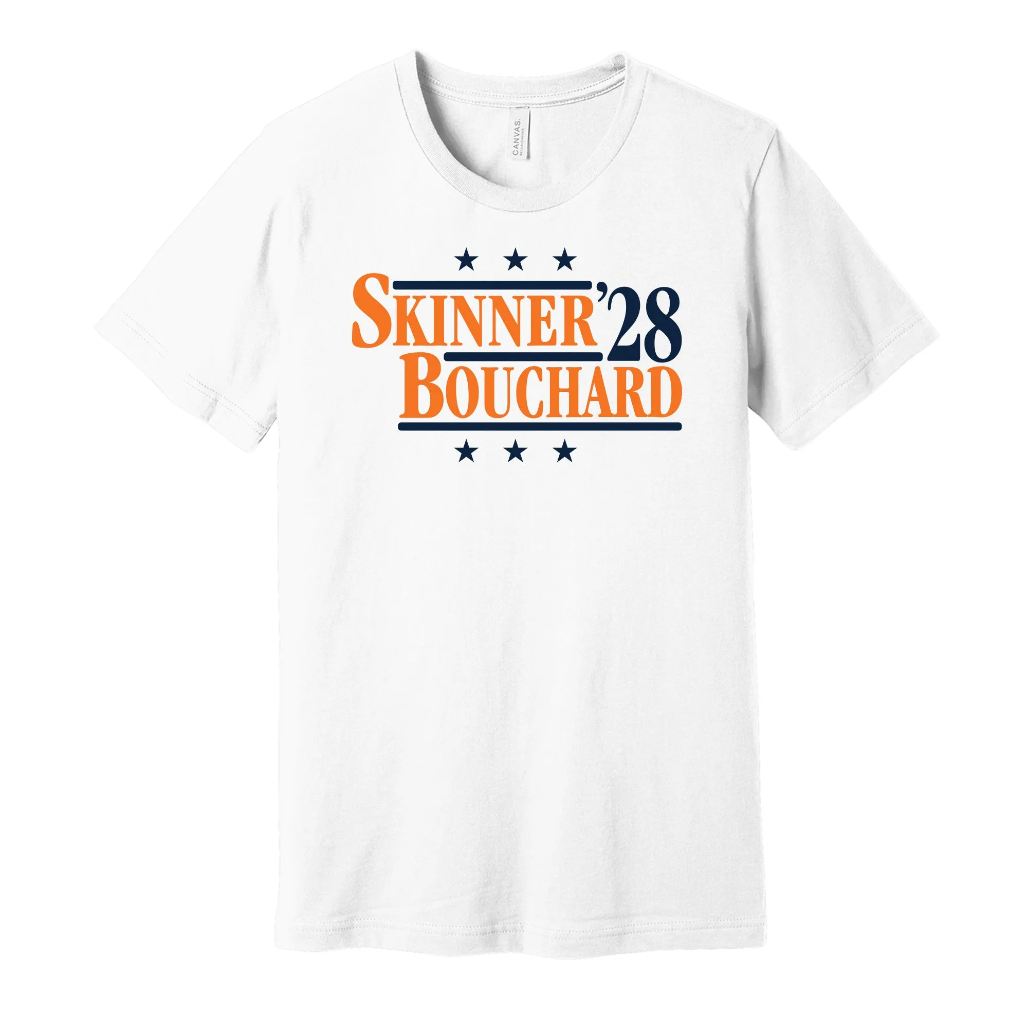 Skinner & Bouchard '28 - Edmonton Hockey Political Campaign Parody T-Shirt - Hyper Than Hype Shirts