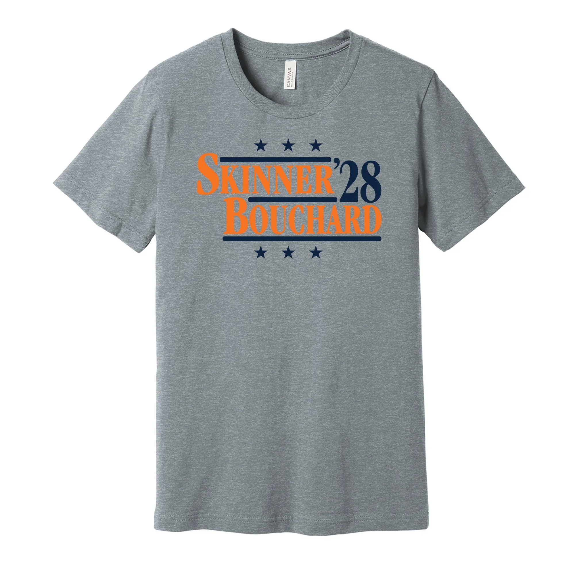 Skinner & Bouchard '28 - Edmonton Hockey Political Campaign Parody T-Shirt - Hyper Than Hype Shirts