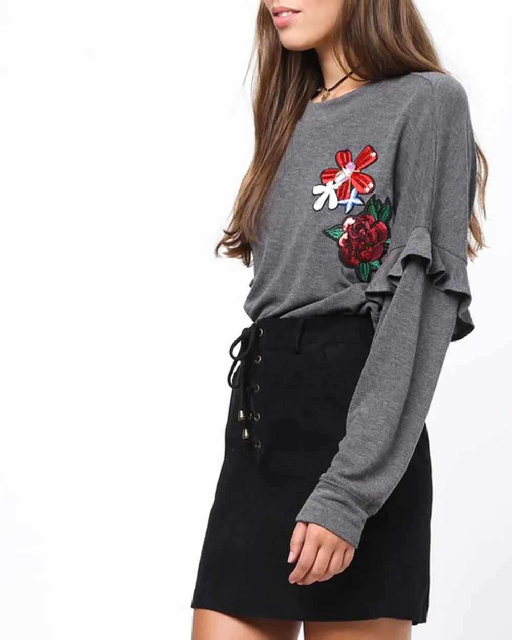 Sloane Sweet Tee in Gray
