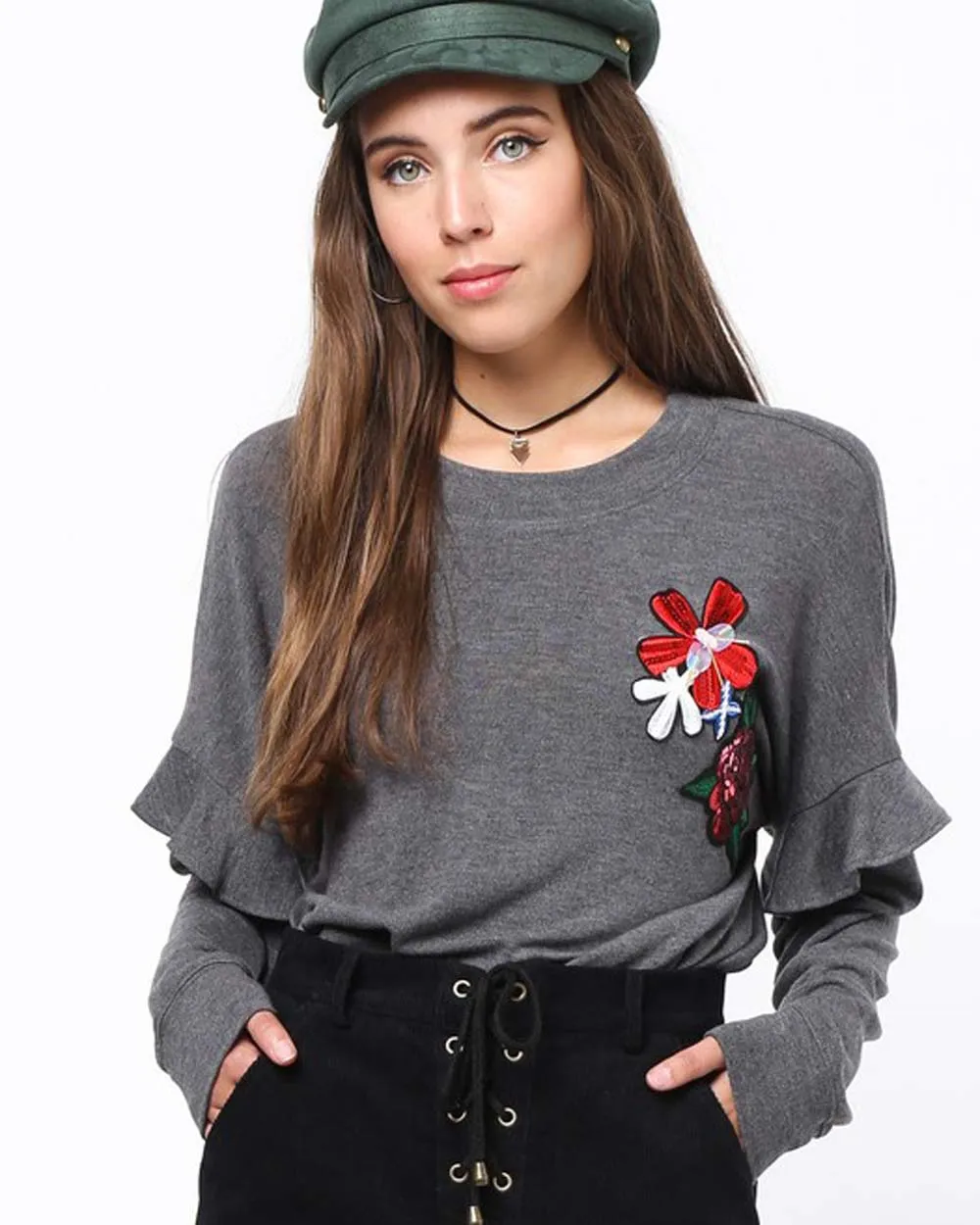 Sloane Sweet Tee in Gray