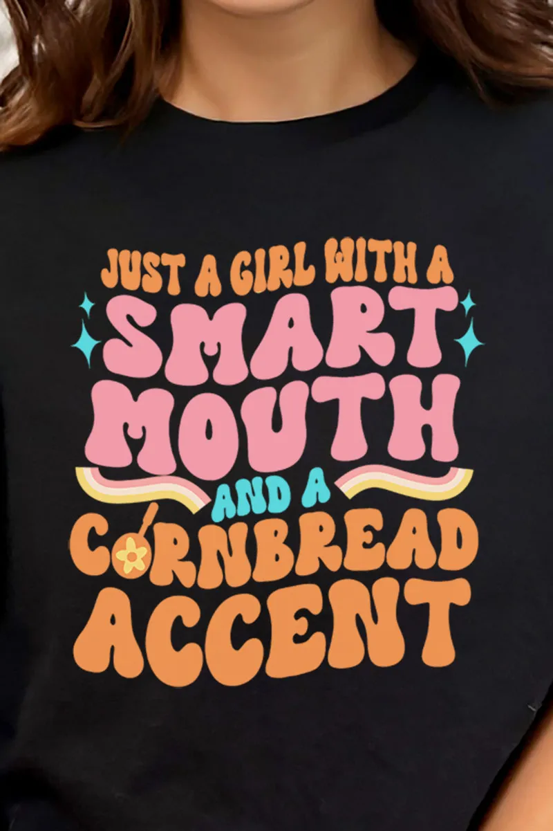 Smart Mouth Cornbread Accent Combed Cotton T-Shirt