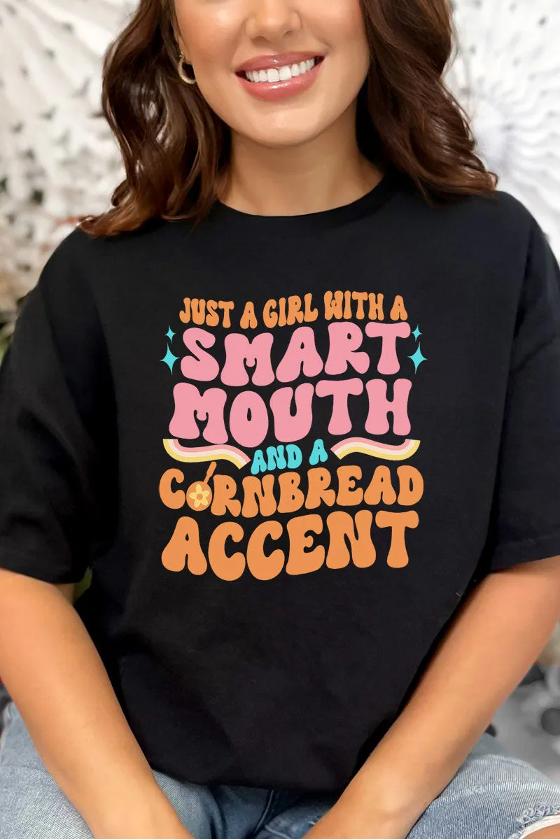 Smart Mouth Cornbread Accent Combed Cotton T-Shirt