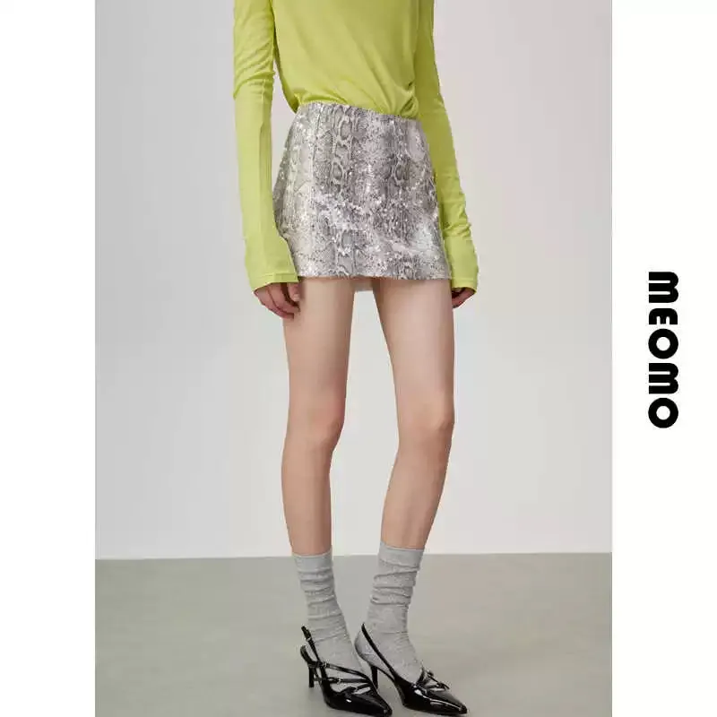 Snakeskin Sequin Mini Skirt