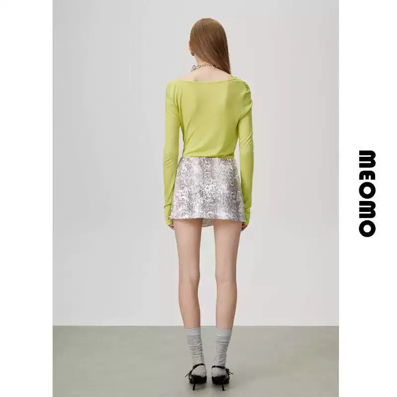 Snakeskin Sequin Mini Skirt