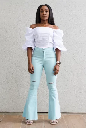 SOLID BELL BOTTOM PANTS