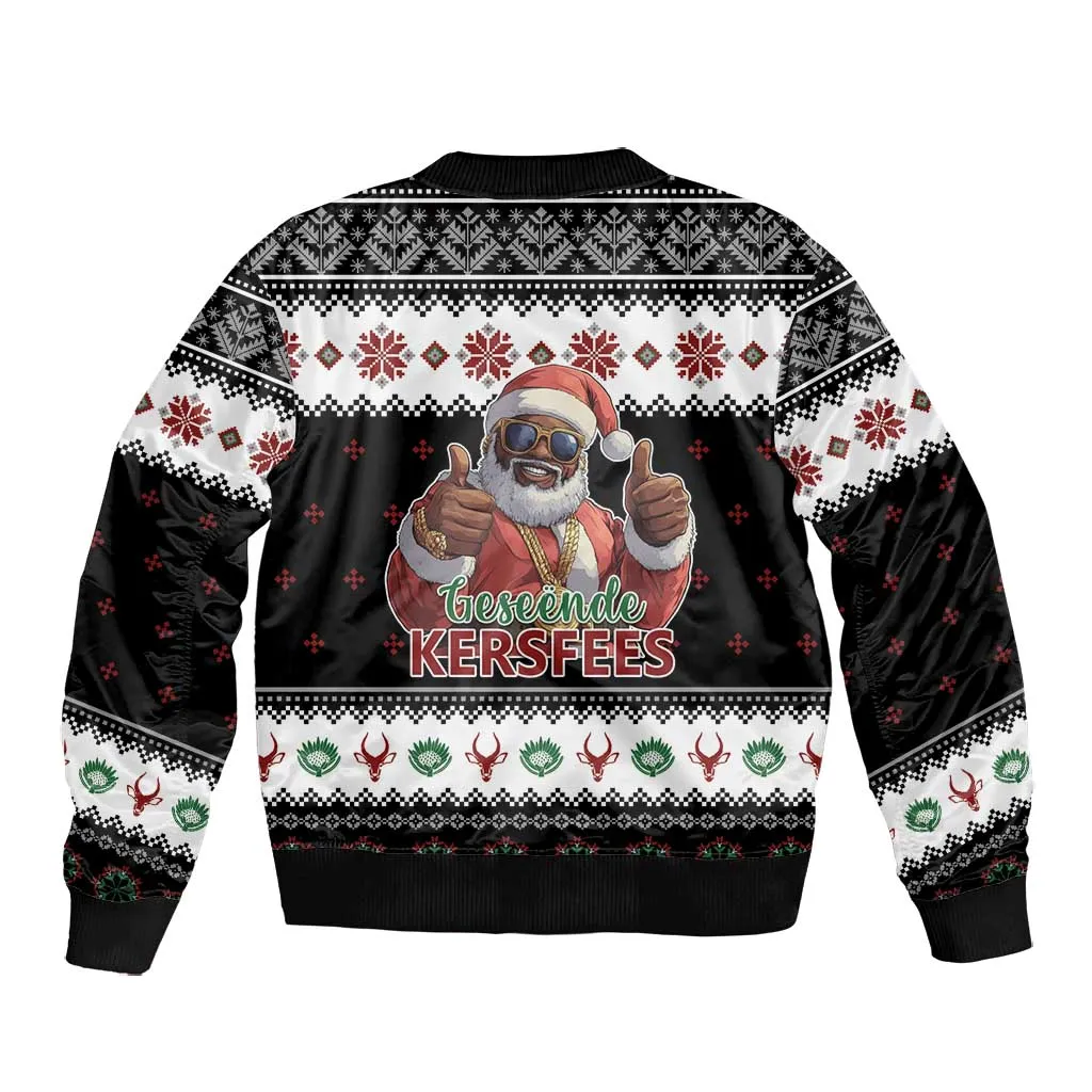 South Africa Christmas Bomber Jacket Hip Hop Santa Claus LT05