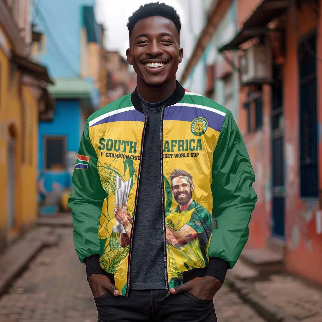 South Africa Cricket Bomber Jacket 1st Champions World Cup Proud Of Our Boys LT14