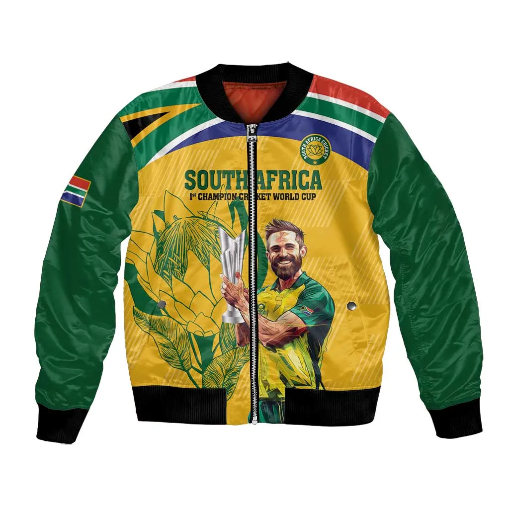 South Africa Cricket Bomber Jacket 1st Champions World Cup Proud Of Our Boys LT14