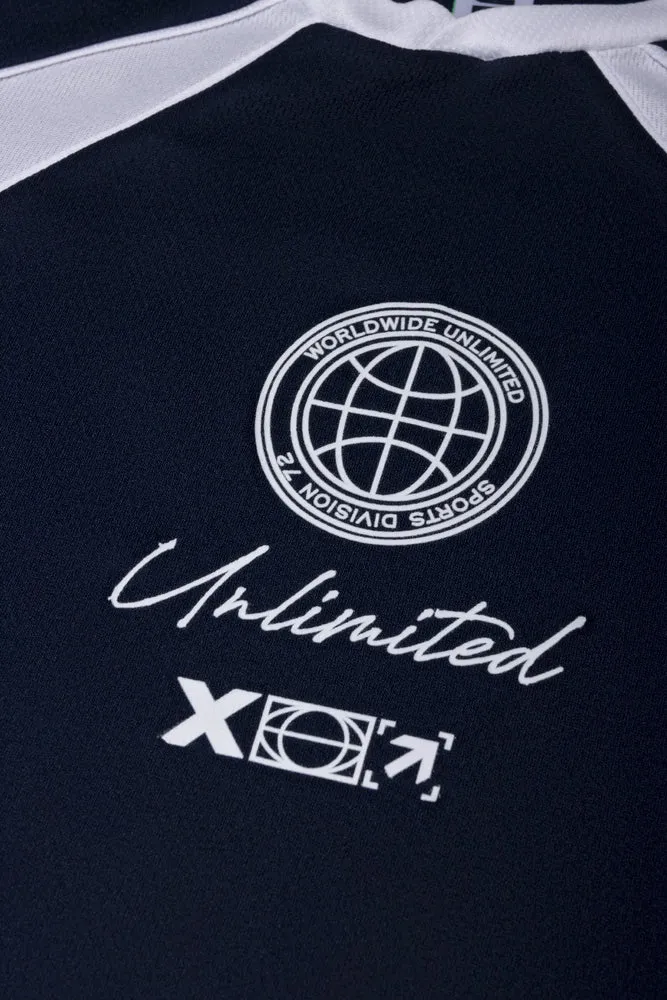 Sporty Short Sleeve T-Shirt Navy And White