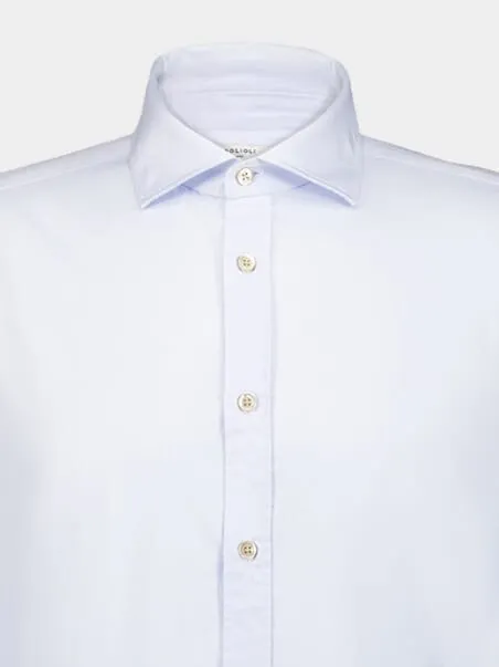Spread-Collar Cotton Shirt