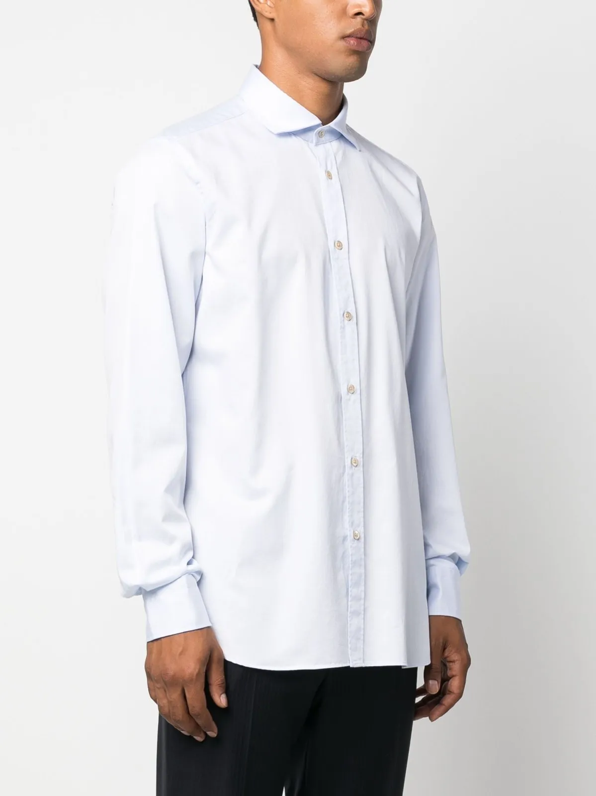 Spread-Collar Cotton Shirt