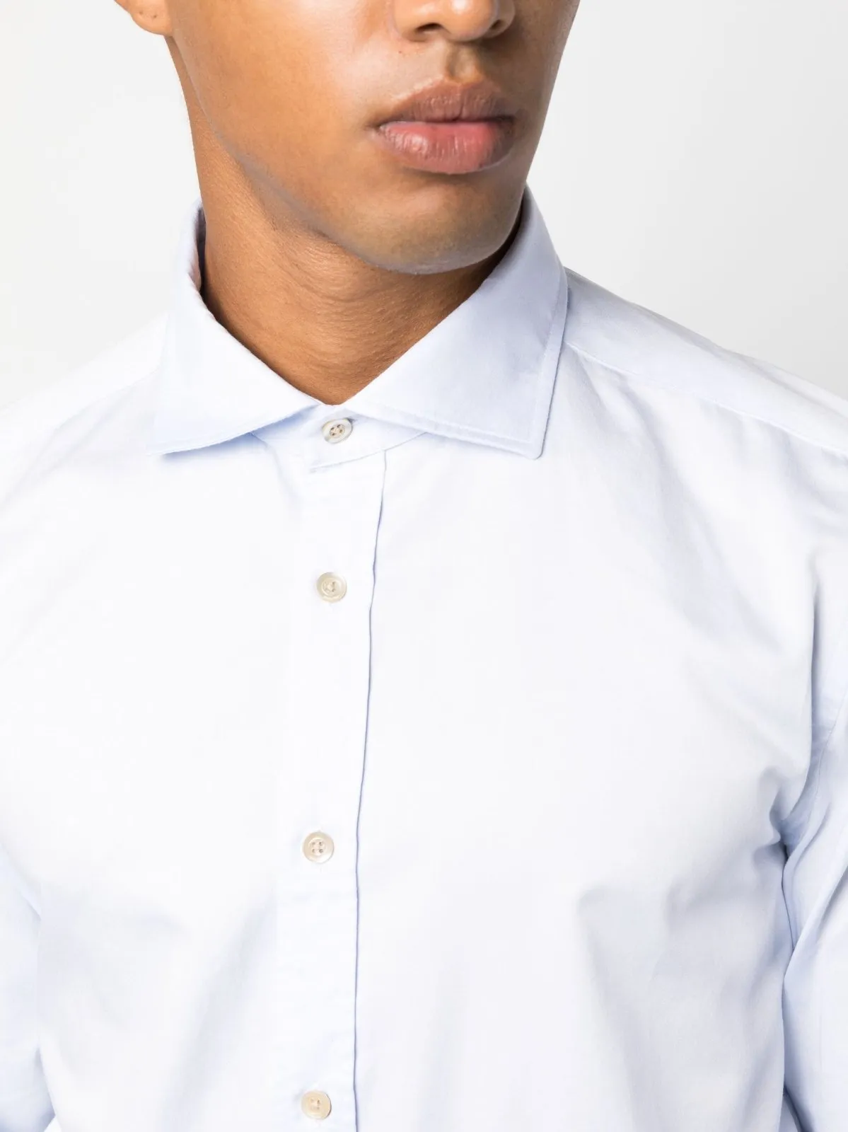 Spread-Collar Cotton Shirt