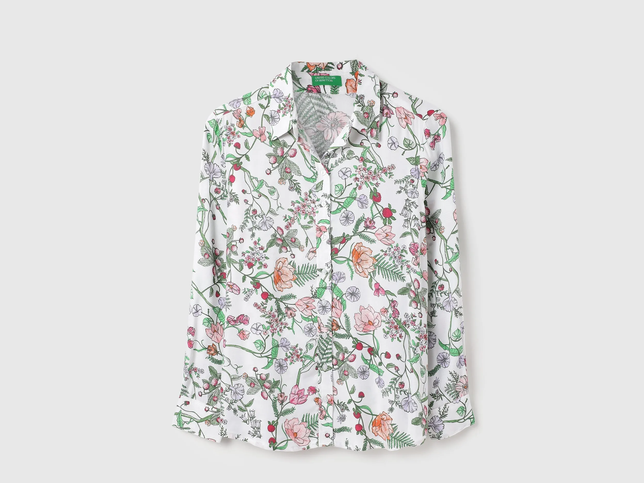 Spread Collar Floral Print Shirts