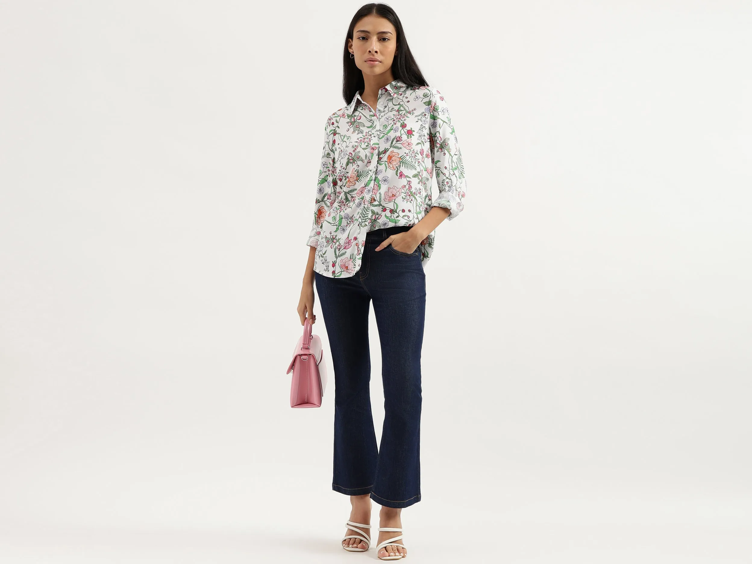 Spread Collar Floral Print Shirts