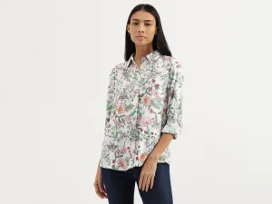 Spread Collar Floral Print Shirts