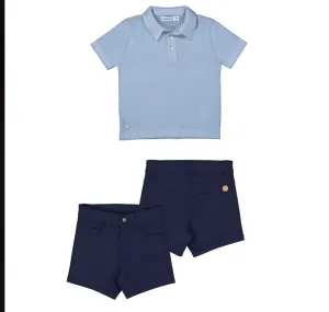 SS25 Mayoral - Sky Blue Polo Top and Short Set