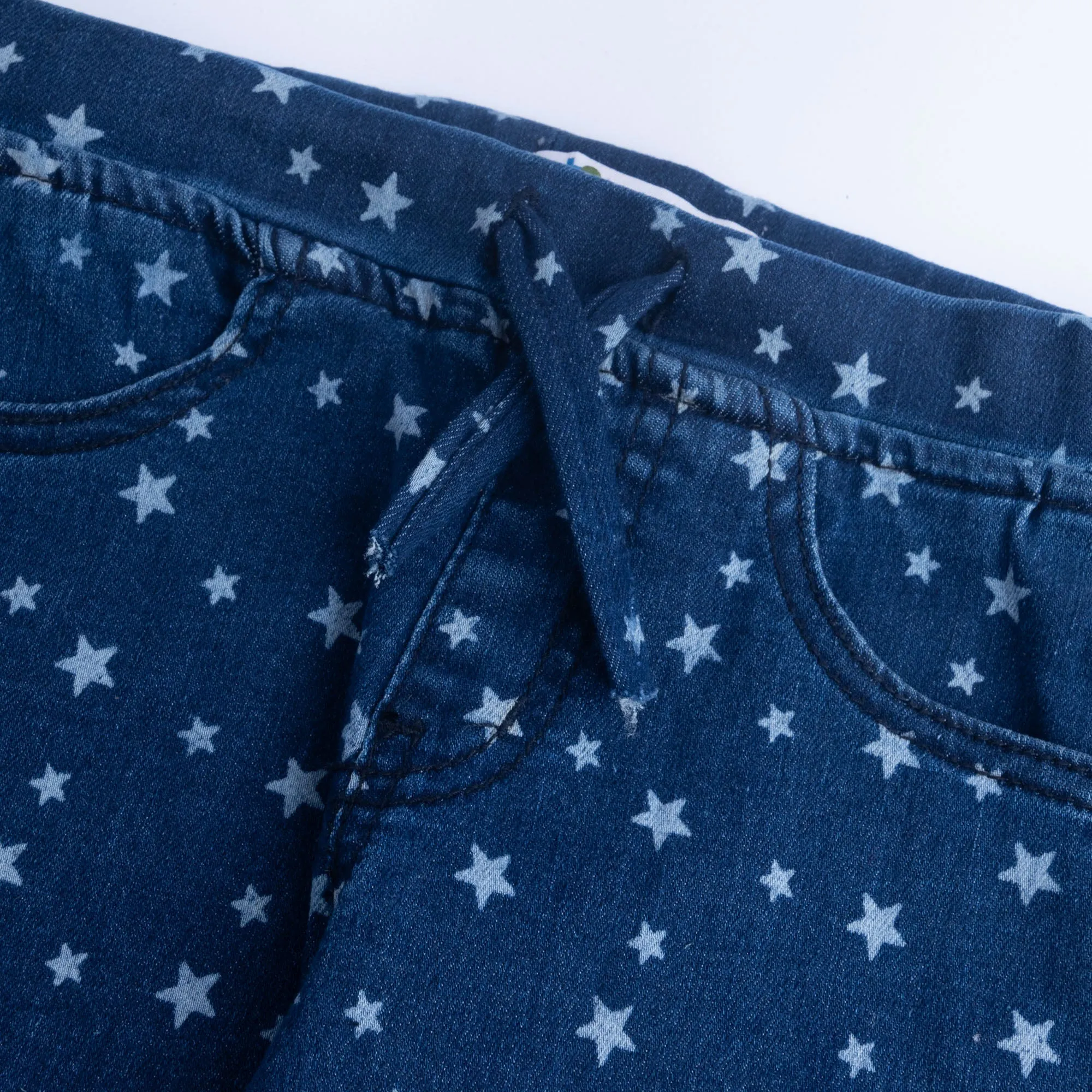 Star Print Blue Denim