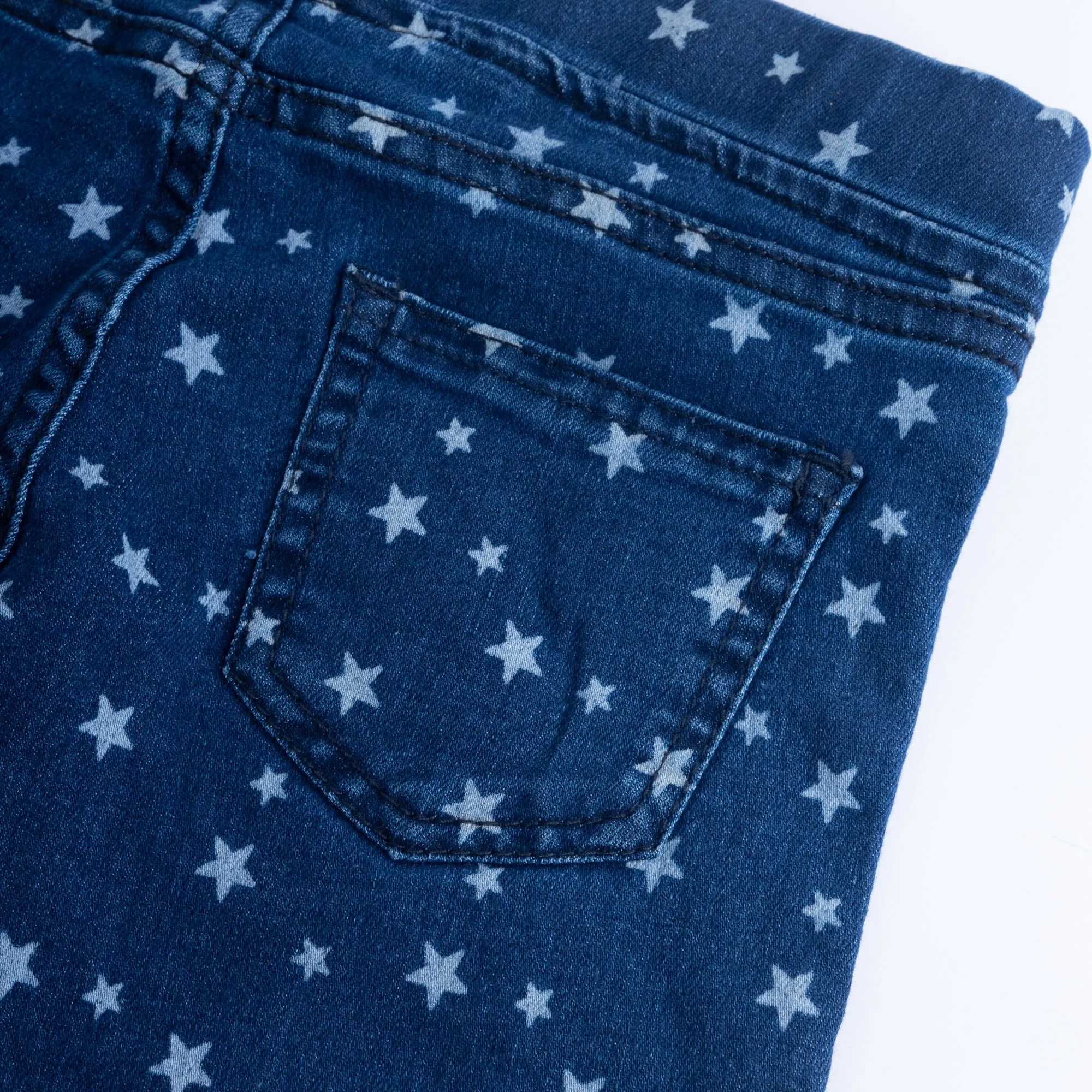 Star Print Blue Denim