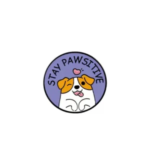 Stay Pawsitive Cute Dog Enamel Pin