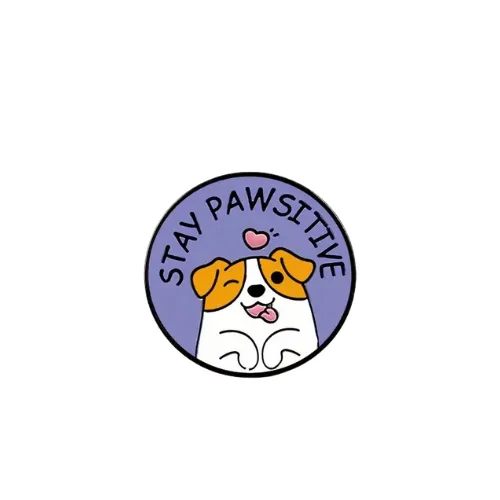 Stay Pawsitive Cute Dog Enamel Pin